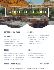 menu pasquetta roma fiore